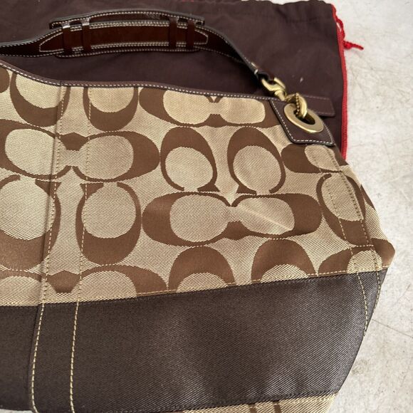 Coach 10627 Black Gray Jacquard Signature Canvas Bucket Bag Tote Purse - Picture 10 of 16